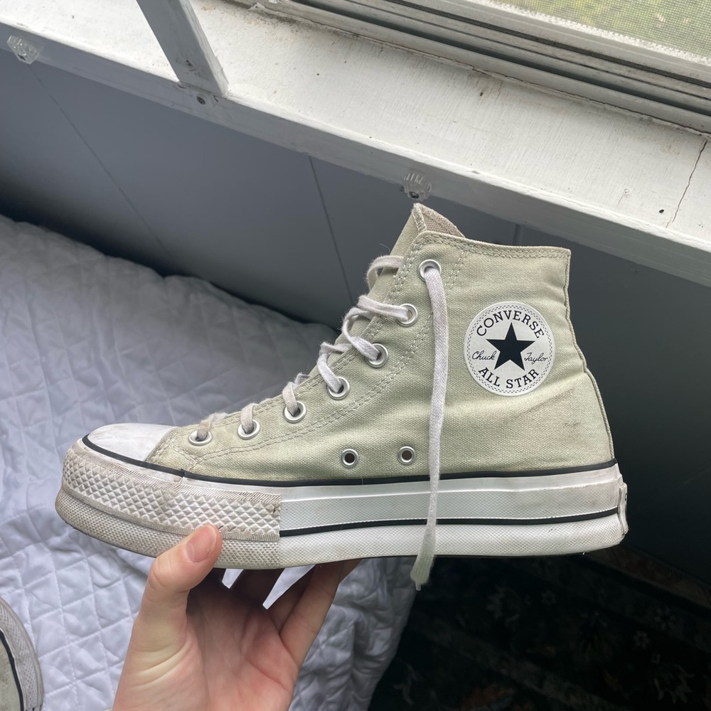 Sage Green Platform Converse